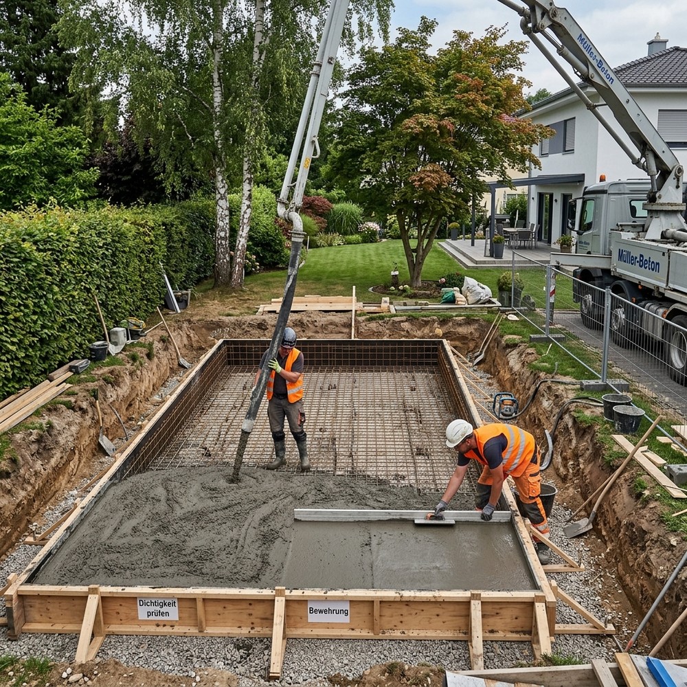 3.2 Bodenplatte gießen
